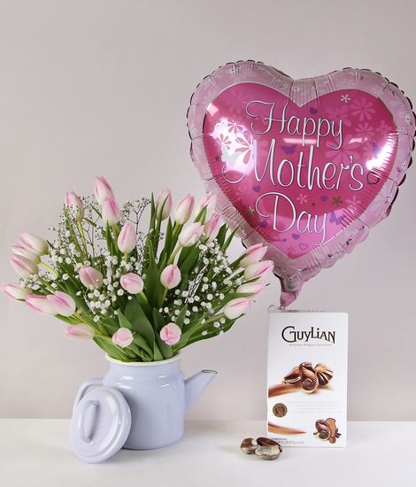 Lovely Tulip Coffeepot Giftset